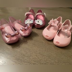3 pairs Mini Melissa EUC toddler size 7 shoes